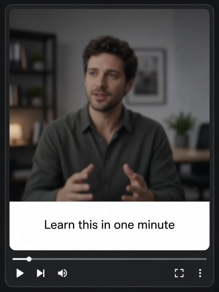 Clean white caption bar on a talking-head video